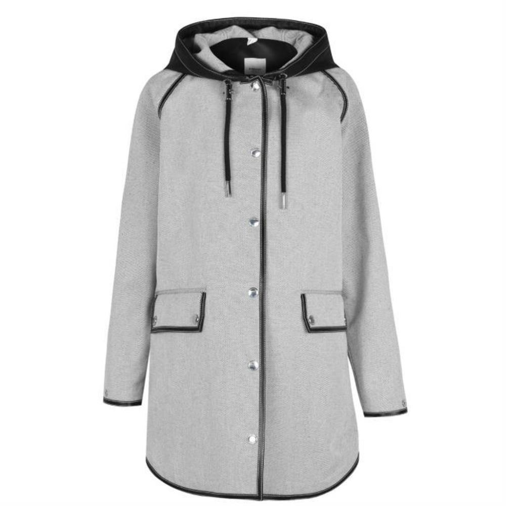 BNWT Burberry Runway Leather Trim Hooded Coat Large L